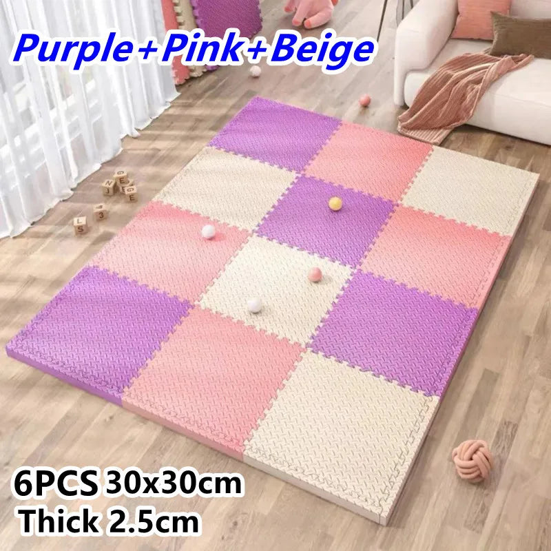 6-Piece Interlocking Puzzle Play Mat for Baby Gym