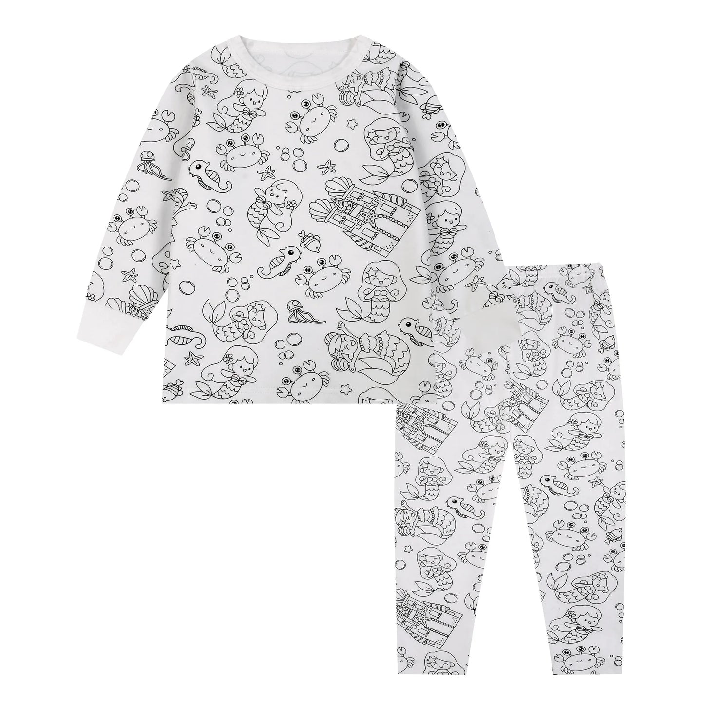 Kids DIY Sketch Pajama Set - Freehand Graffiti Sleepwear