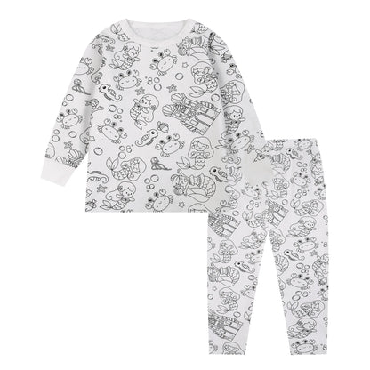 Kids DIY Sketch Pajama Set - Freehand Graffiti Sleepwear