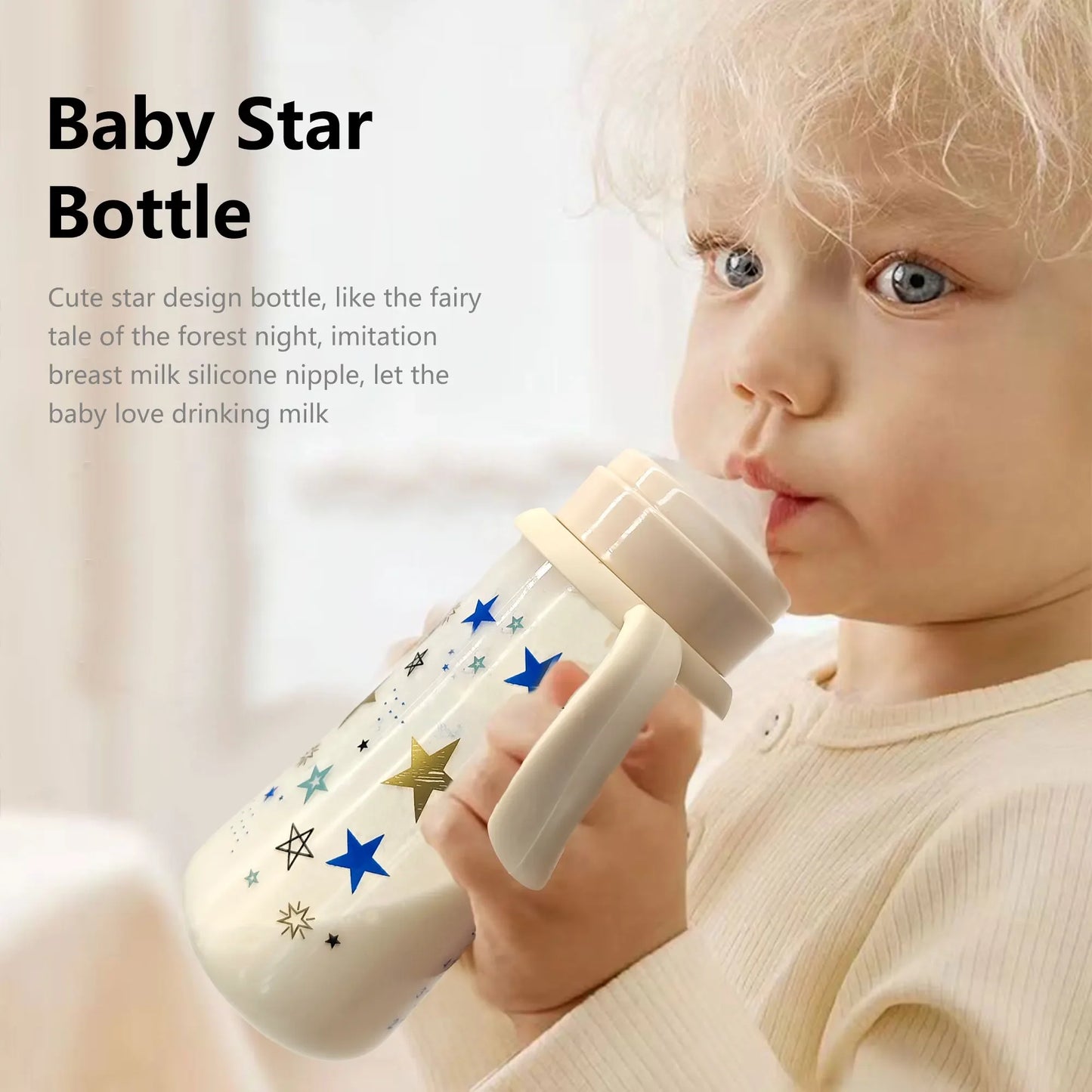 Large Capacity Anti-Fall PP Star Feeding Bottle