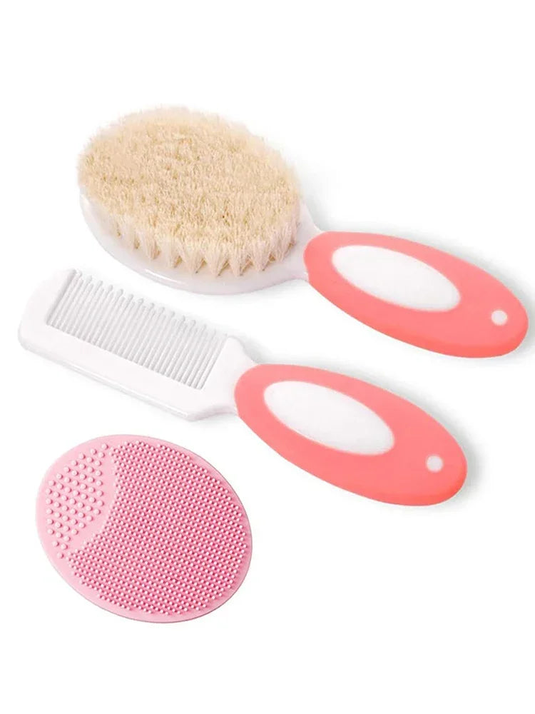 Soft Silicone & Bristle Baby Hair Care Set | Cradle Cap Brush