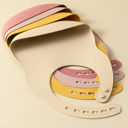 2-Pack Waterproof Silicone Baby Bibs | Easy-Clean Infant Feeding Set