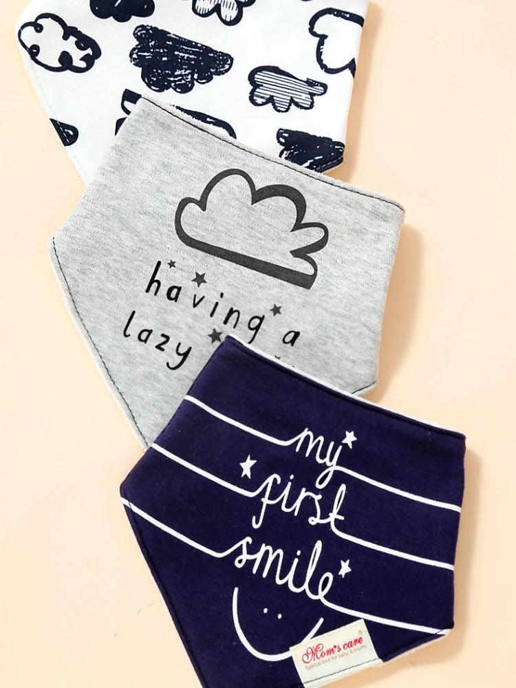 Comfy & Adjustable 3-Pack Cotton Baby Feeding Bibs