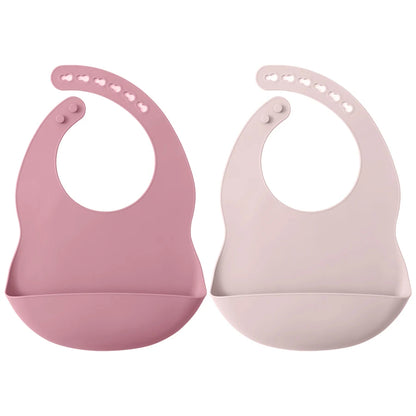 2-Pack Waterproof Silicone Baby Bibs | Easy-Clean Infant Feeding Set
