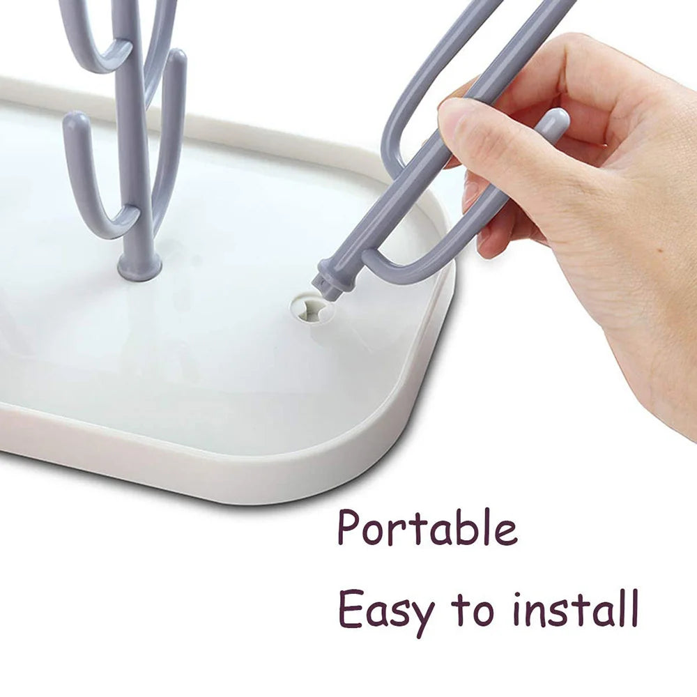 Space-Saving Bottle Dryer & Drainer Stand