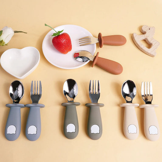 Baby Feeding Solid Food Spoon Fork Set