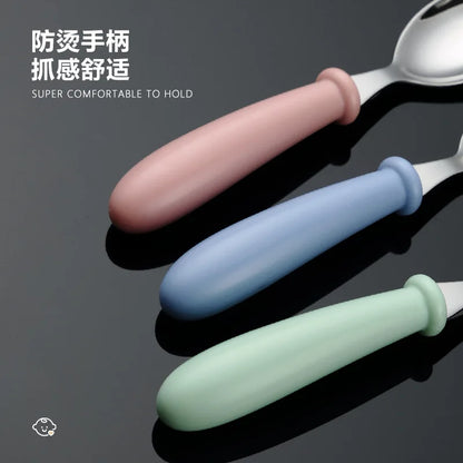 Kids' Fun Stainless Steel Feeding Utensils (Spoon & Fork)