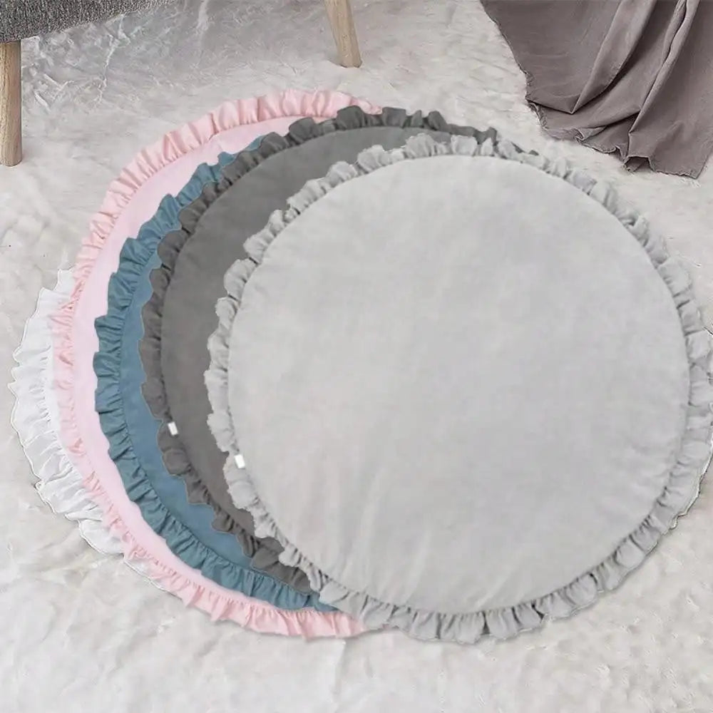 Soft Cotton Padded Baby Play Mat & Floor Carpet (Lace Trim)