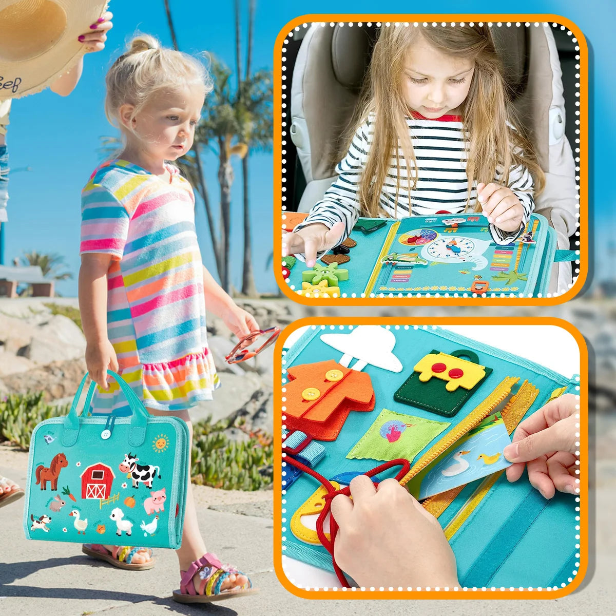 Baby Busy Board Sensory Toy for Fine Motor Skills