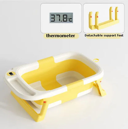 Travel-Ready Folding Baby Tub with Built-in Soft Support