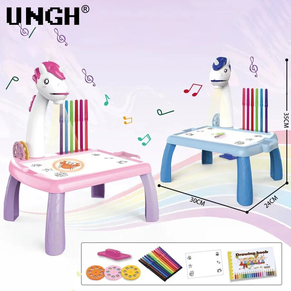 UNGH Children led projector drawing table