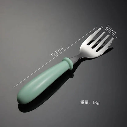 Kids' Fun Stainless Steel Feeding Utensils (Spoon & Fork)