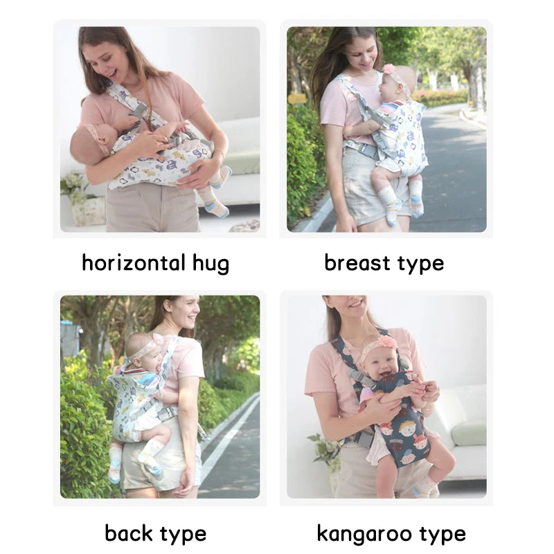 All-in-One Breathable Baby Carrier and Waist Stool