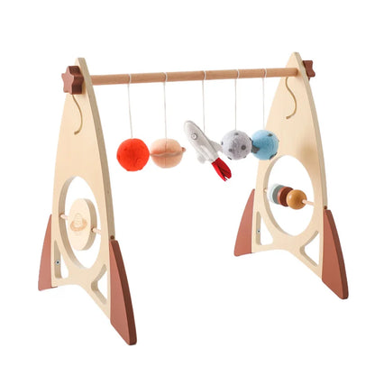 Wooden Rocket Baby Activity Gym Frame & Montessori Toys
