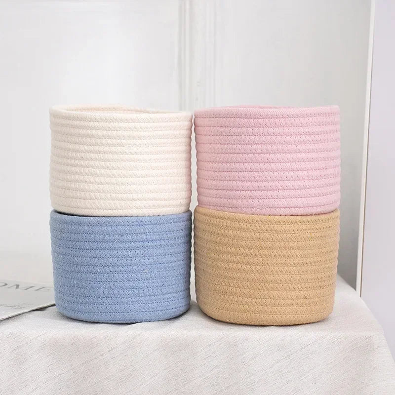 Handmade Cotton Rope Woven Storage Basket