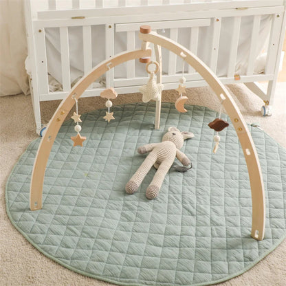 Wooden Baby Gym Frame with Montessori Crochet Celestial Toys