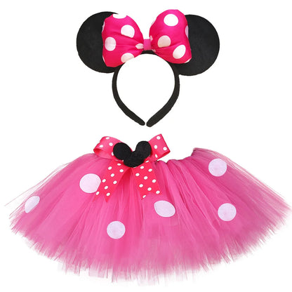 Minnie Mouse Inspired Polka Dot Tutu Skirt for Girls