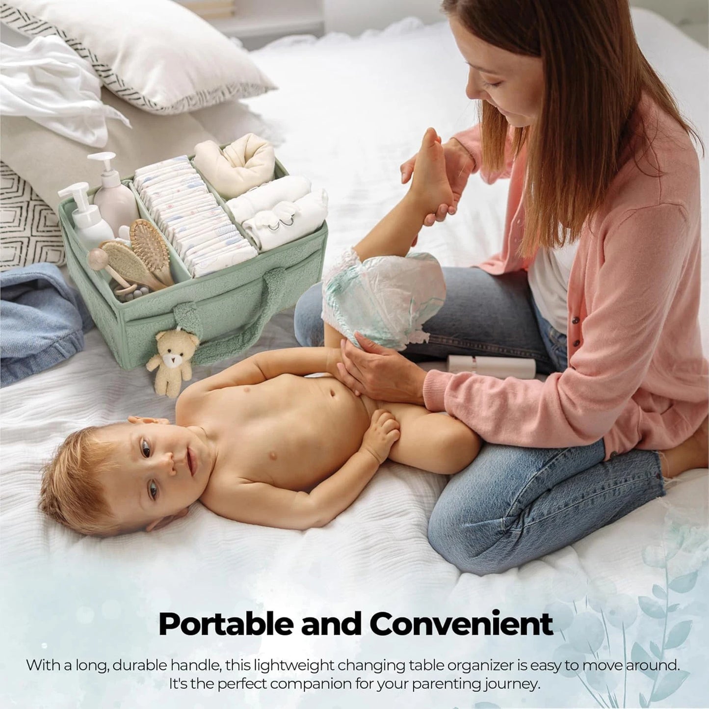 Portable Diaper Organizer Caddy for Nursery