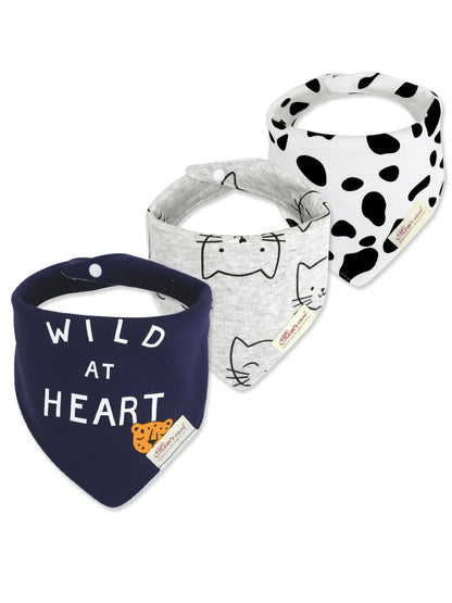 Comfy & Adjustable 3-Pack Cotton Baby Feeding Bibs