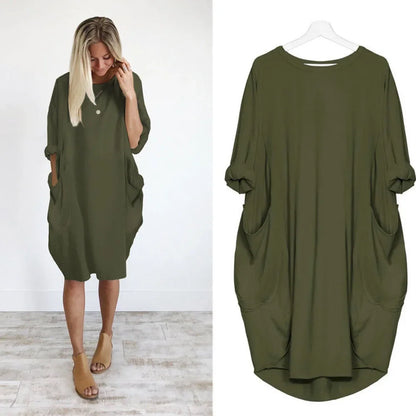 Long Sleeve Loose Casual Dress for Pregnant Women