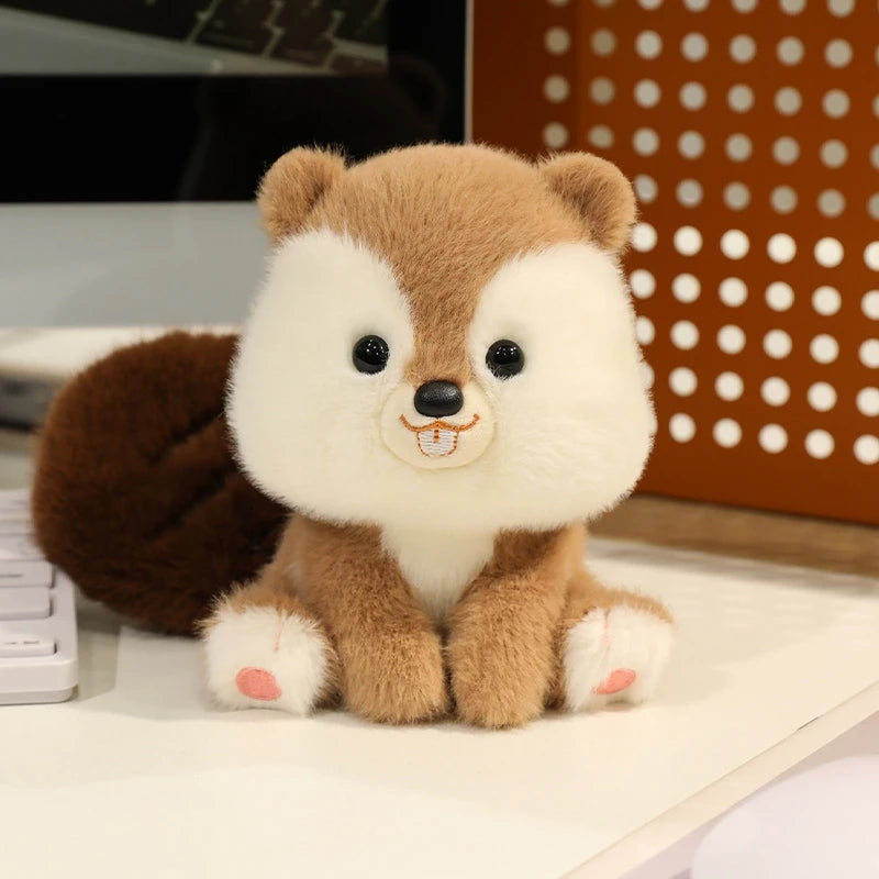 Cute Sitting Animal Plush Dolls: Red Panda, Fox, Sloth & More