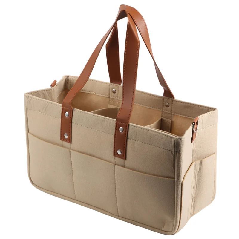 Portable Baby Felt Diaper Bag Caddy with Handle