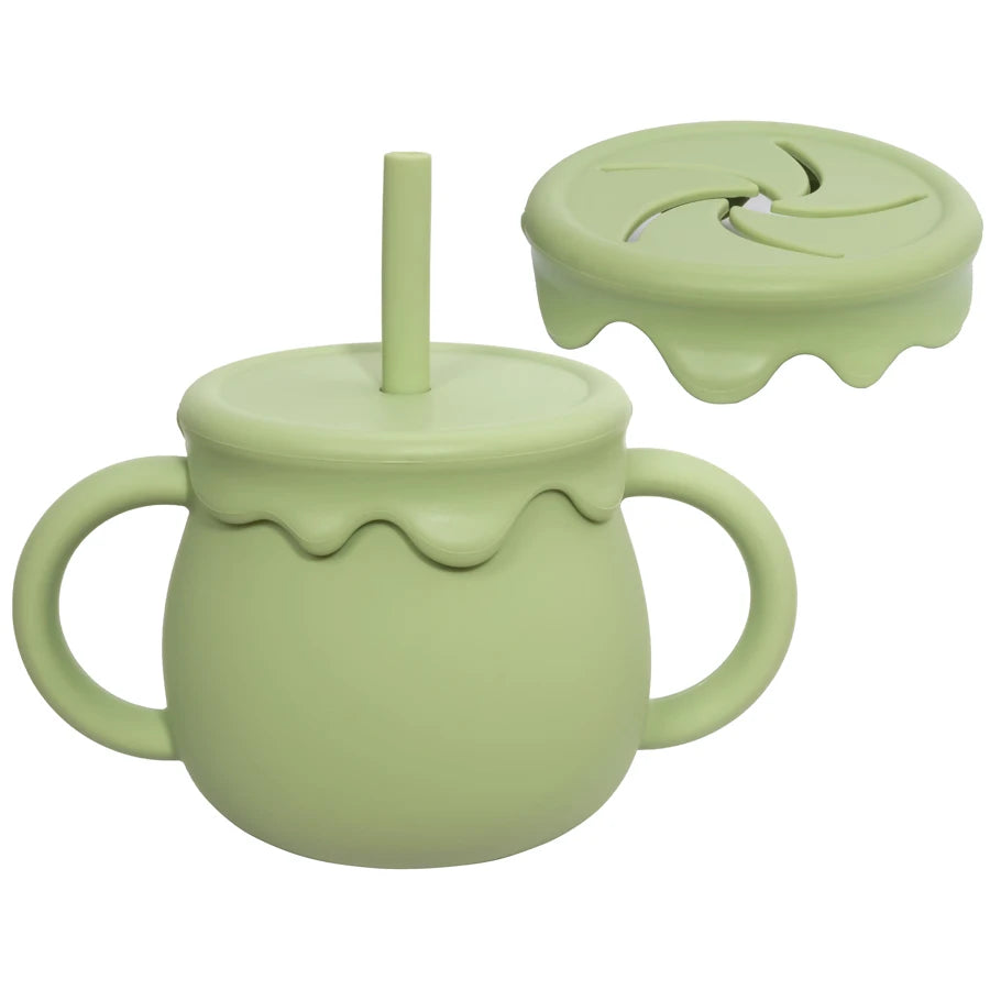 Portable 3-in-1 Baby Sippy, Snack, & Learning Cup