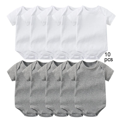 Basic Solid Grows & Jumpers Set for Infants (10 Pieces)