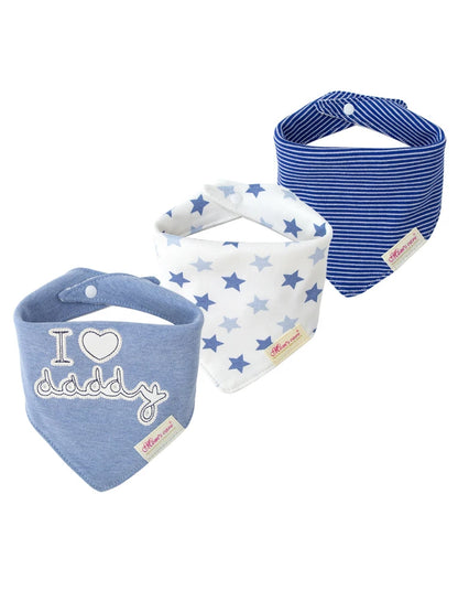 Comfy & Adjustable 3-Pack Cotton Baby Feeding Bibs