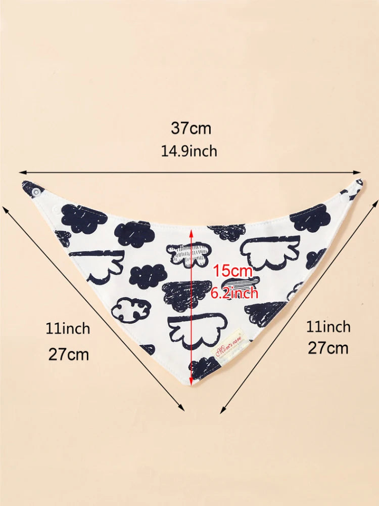 Comfy & Adjustable 3-Pack Cotton Baby Feeding Bibs