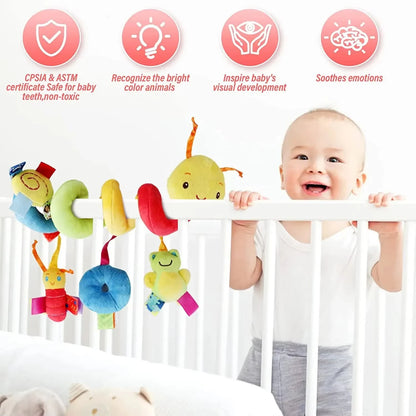 Soft Spiral Hanging Rattle & Mobile Toy for Crib/Stroller