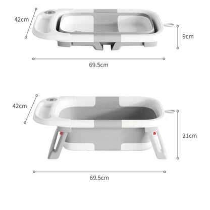 Travel-Ready Folding Baby Tub with Built-in Soft Support