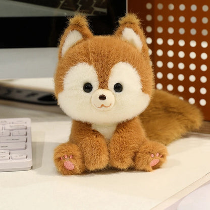Cute Sitting Animal Plush Dolls: Red Panda, Fox, Sloth & More
