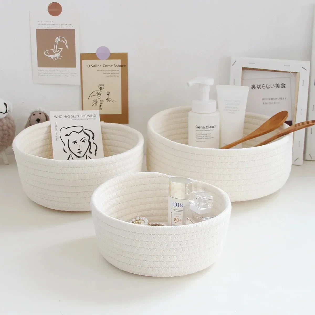 Woven Nordic Cotton Rope Storage Basket
