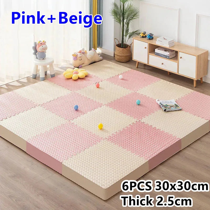 6-Piece Interlocking Puzzle Play Mat for Baby Gym