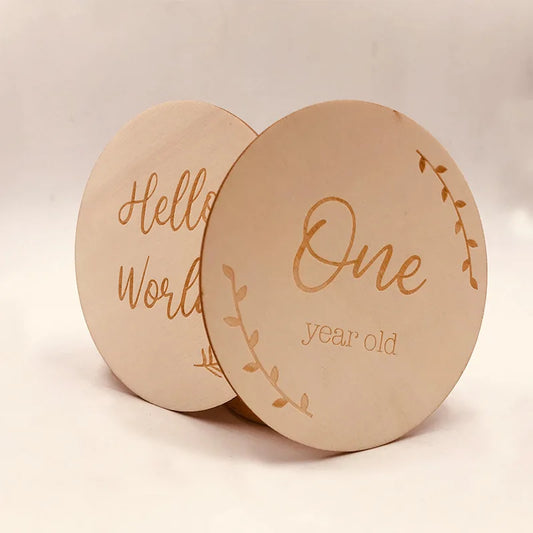 Handmade Wooden Milestone Cards & Newborn Photo Props Set