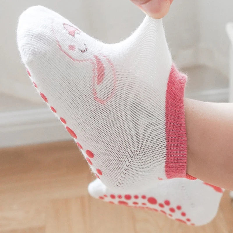 6-Pack Cute Cartoon Anti-Slip Socks for Toddlers & Kids