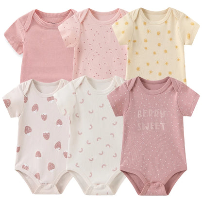 Cute Cartoon & Solid Color Bodysuits for Baby Boys & Girls