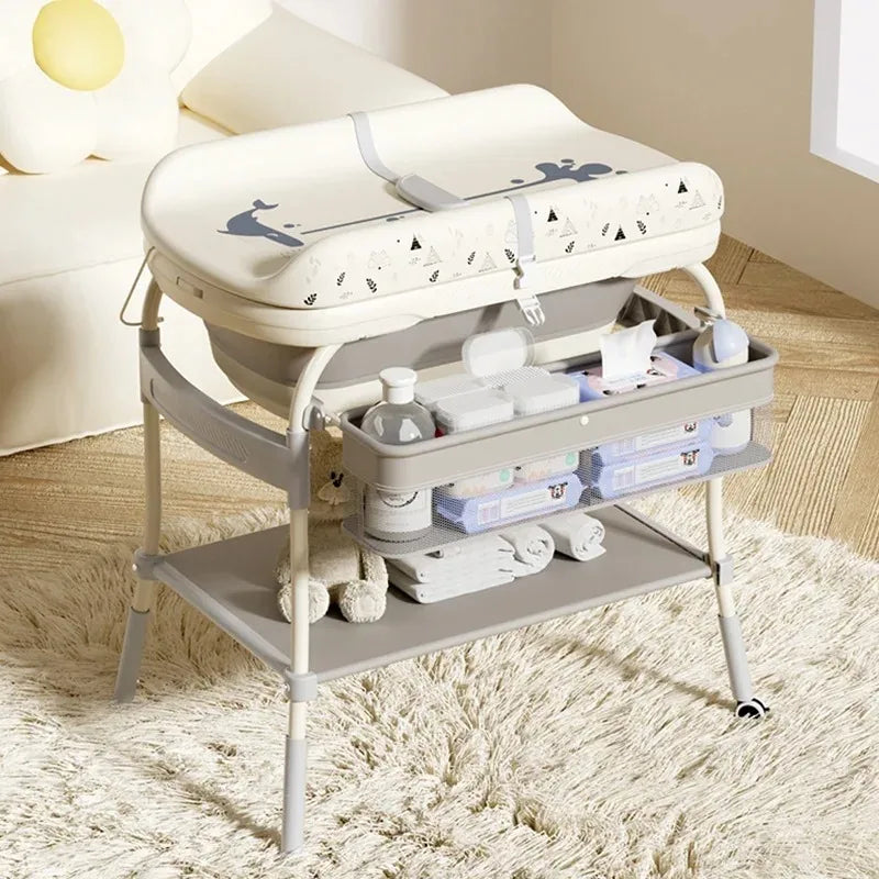 Portable Infant Changing Station with Bath & Storage