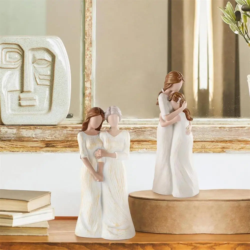 Mother-Daughter Sister Embrace Art Figurine