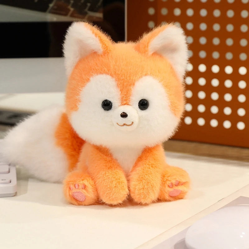 Cute Sitting Animal Plush Dolls: Red Panda, Fox, Sloth & More