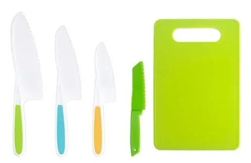 Kids Safety Cooking Cutter Set - Plastic Knives & Peeler Tools