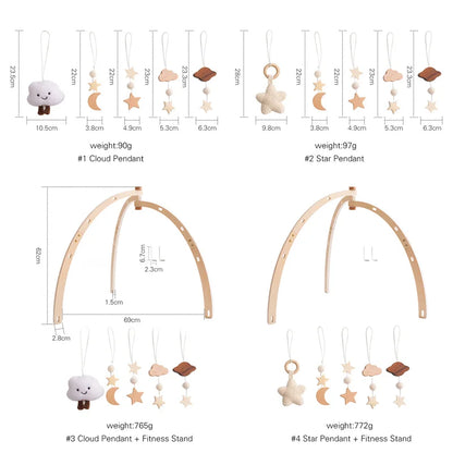 Wooden Baby Gym Frame with Montessori Crochet Celestial Toys