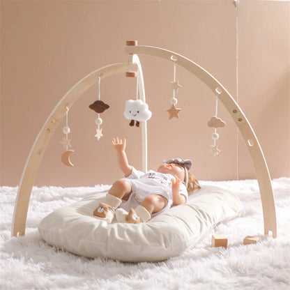 Wooden Baby Gym Frame with Montessori Crochet Celestial Toys