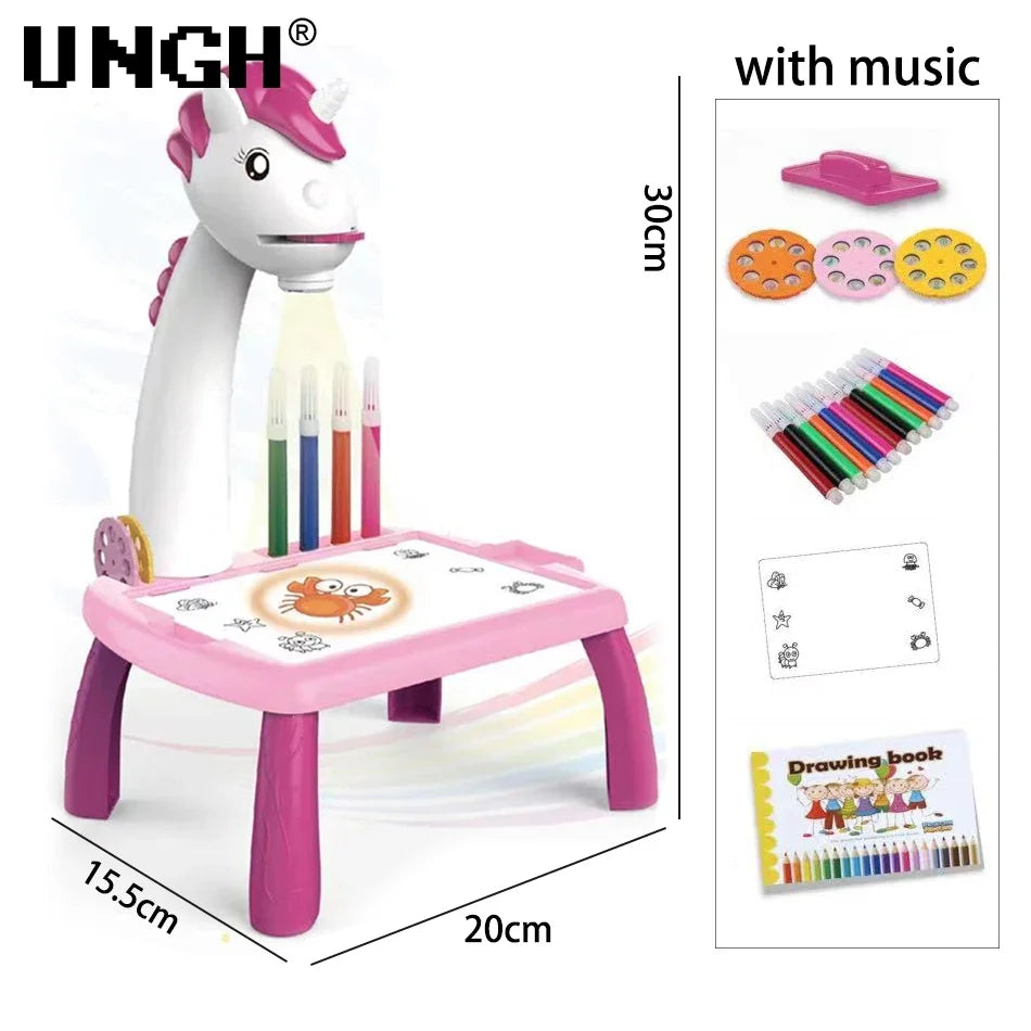 UNGH Children led projector drawing table