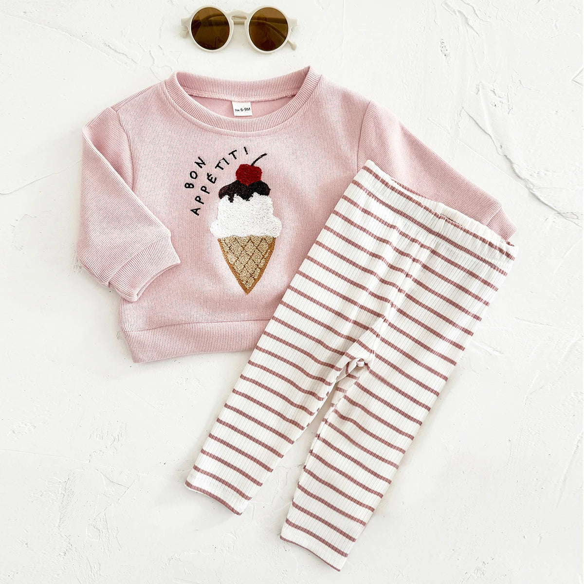 2-Piece Toddler Girls’ Pink Sweatsuit | Long Sleeve Autumn Set