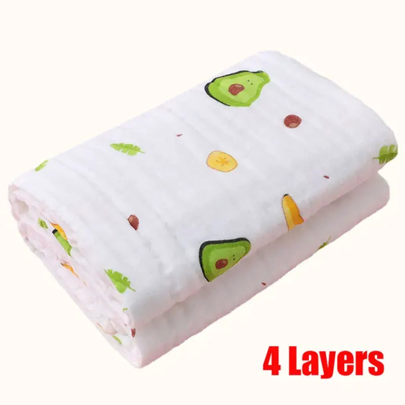 4-Layer Gauze Cotton Baby Bath Towel & Swaddle