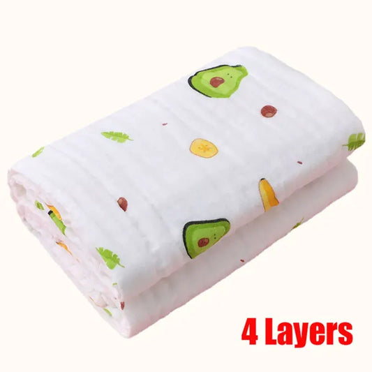 4-Layer Gauze Cotton Baby Bath Towel & Swaddle