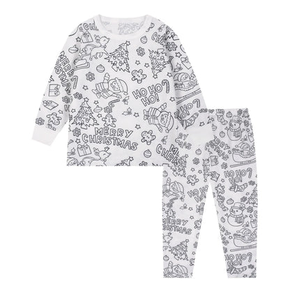 Kids DIY Sketch Pajama Set - Freehand Graffiti Sleepwear