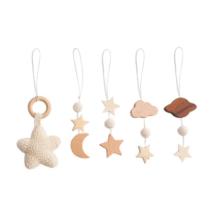 Wooden Baby Gym Frame with Montessori Crochet Celestial Toys
